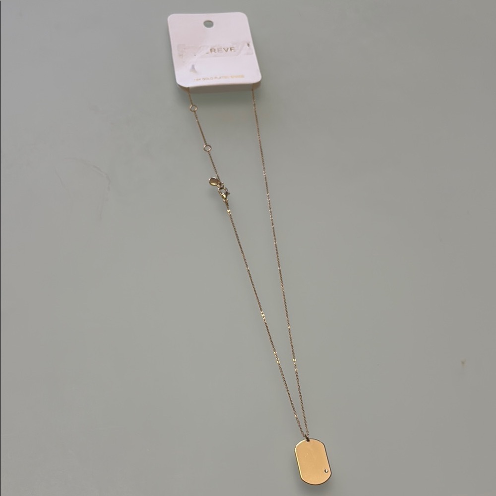 NEW Tag 14K Gold Plated Brass Pendant Necklace ⭐️